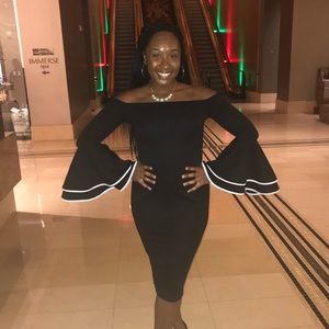 Off the Shoulder, flare sleeve dress